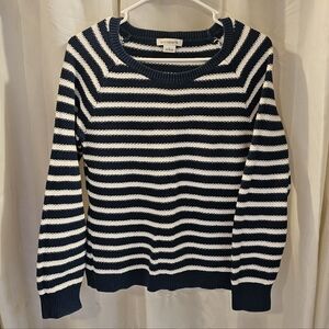 Navy and White Striped Sweater